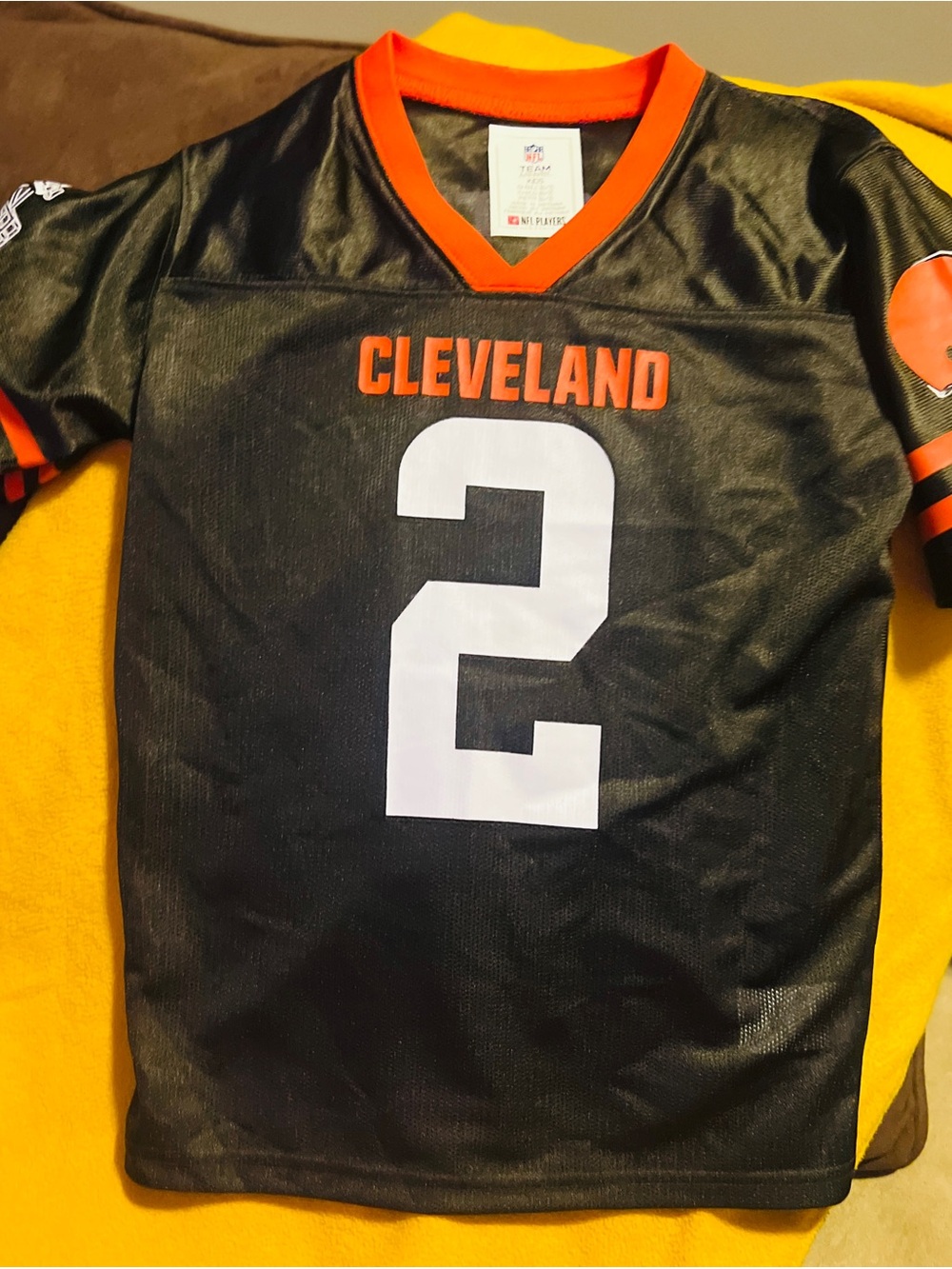 New w tags NFL Cleveland Black and Orange Kids Jersey Number 2